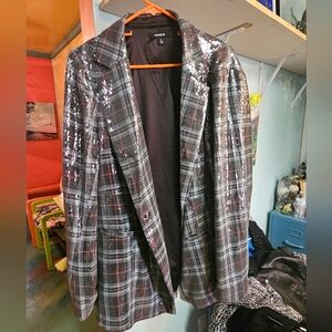 Torrid Sequin Plaid Blazer